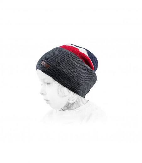 Barts Kinder Mütze grau rot blau Barts Kinder Mütze grau rot blau